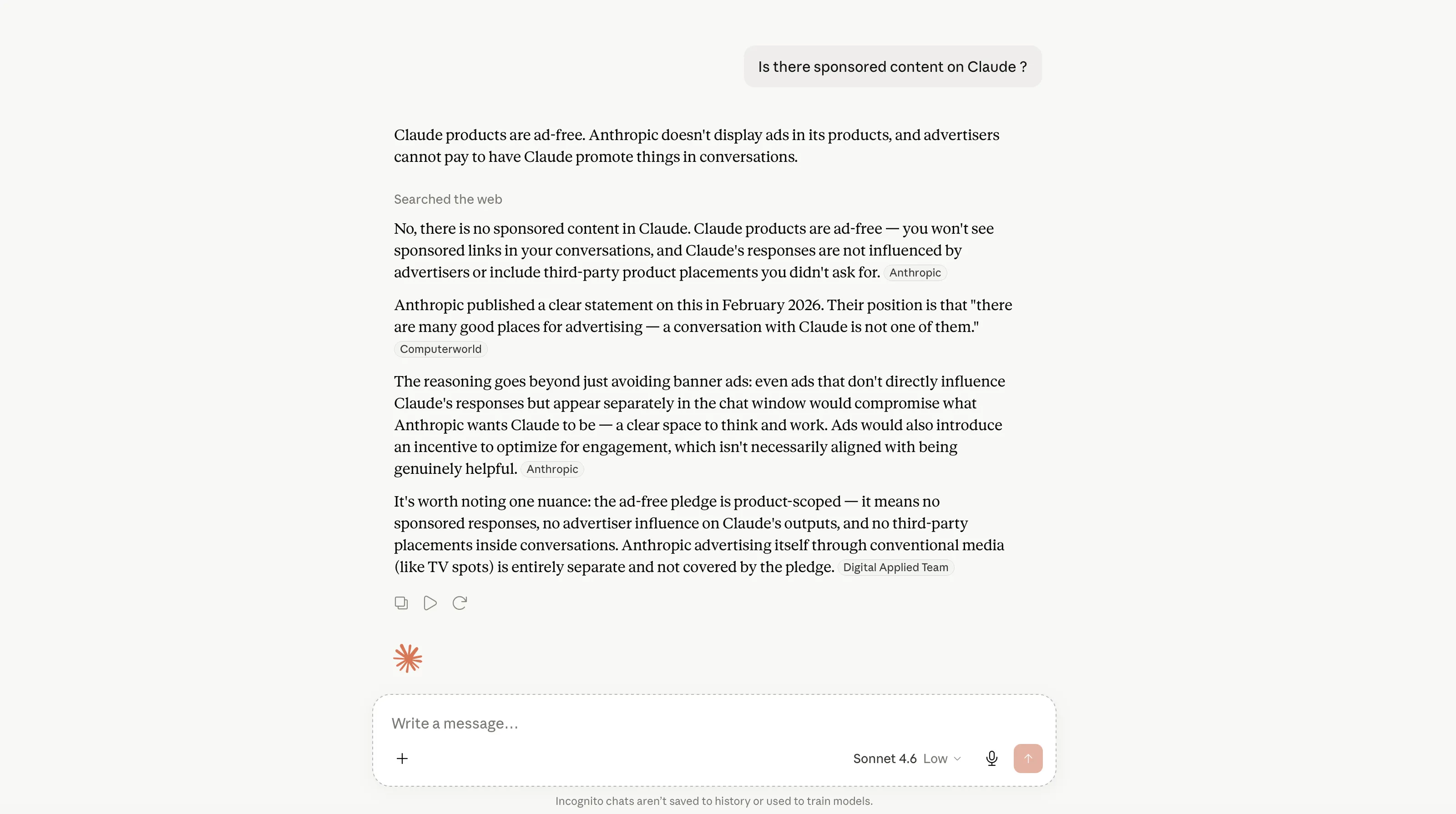 Did Claude start showing sponsored content? What we found in a Singapore logistics audit — and why it matters for B2B visibility